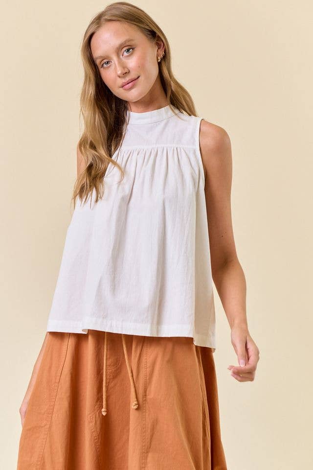 Tie Back Neck Sleeveless Flowy Top