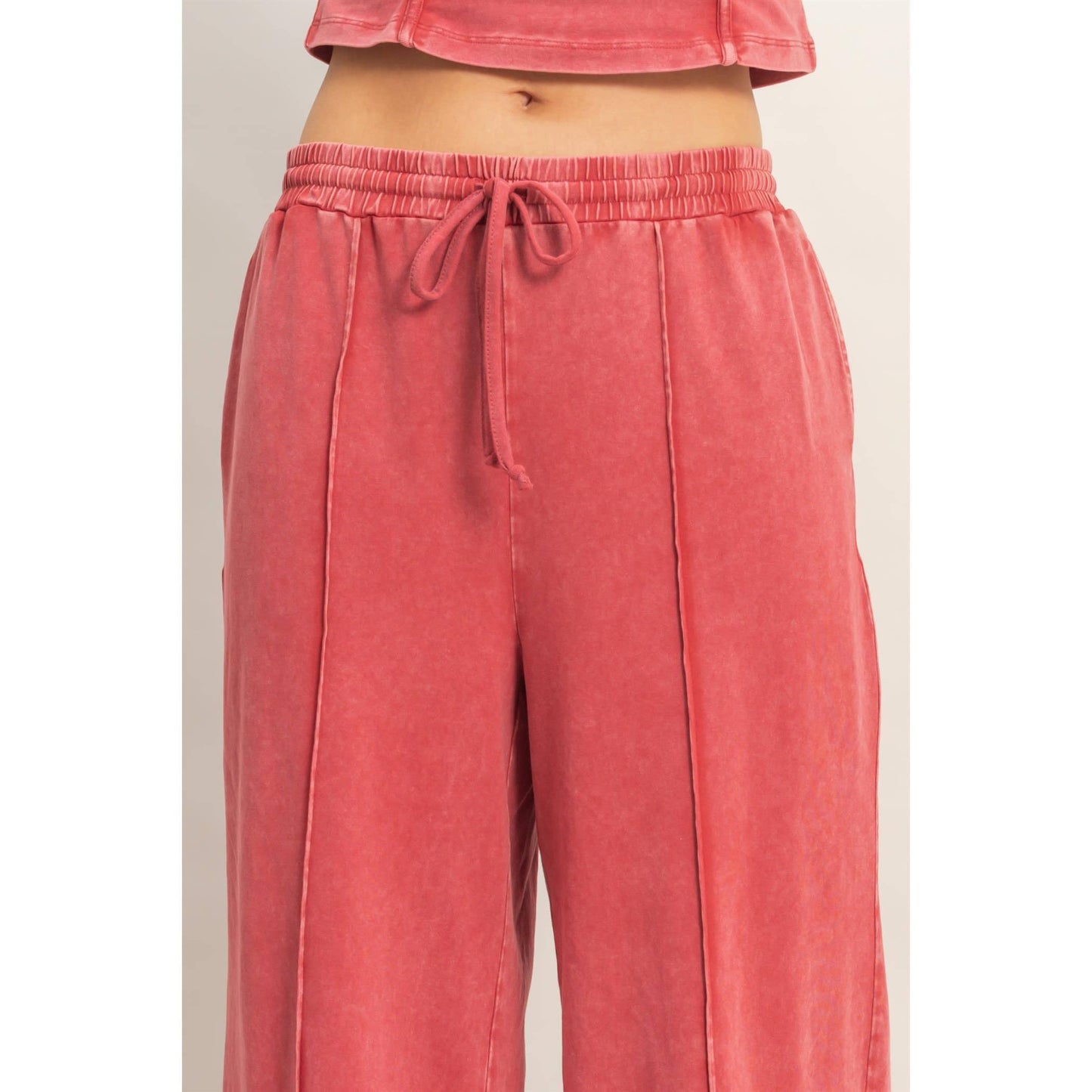 Mineral Washed Sleeveless Top & Wide Leg Pants Set- The Willow Set