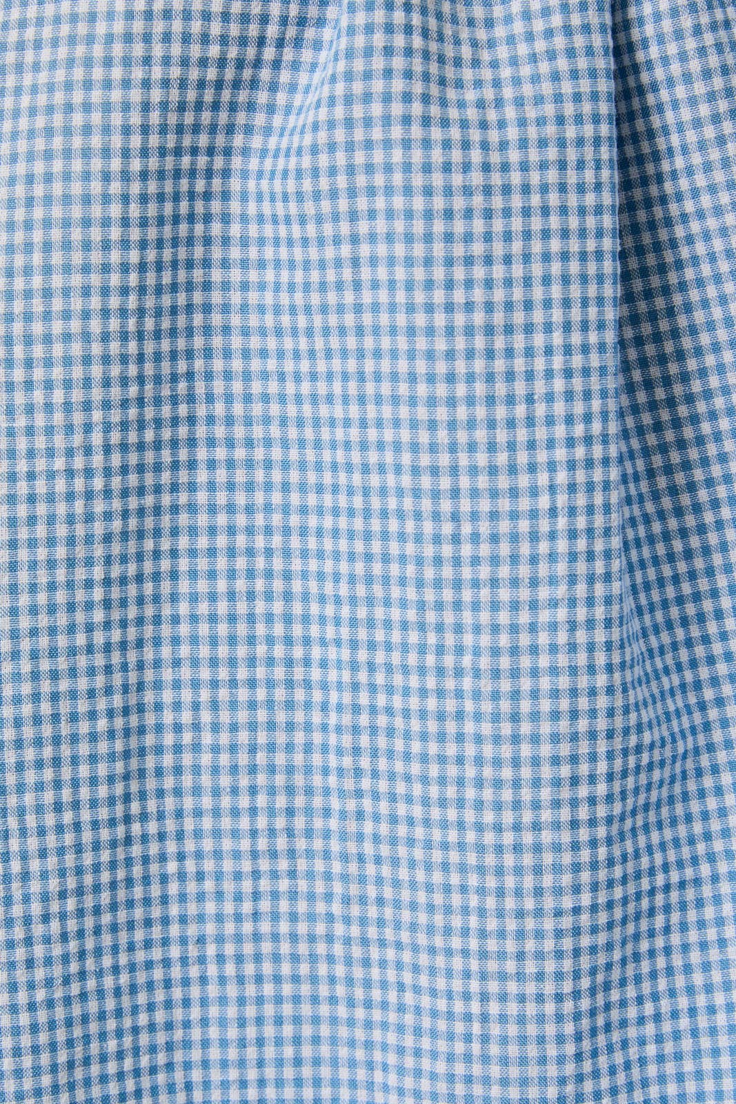 LACE TRIM DETAIL GINGHAM TOP & RUFFLED HEM SHORTS