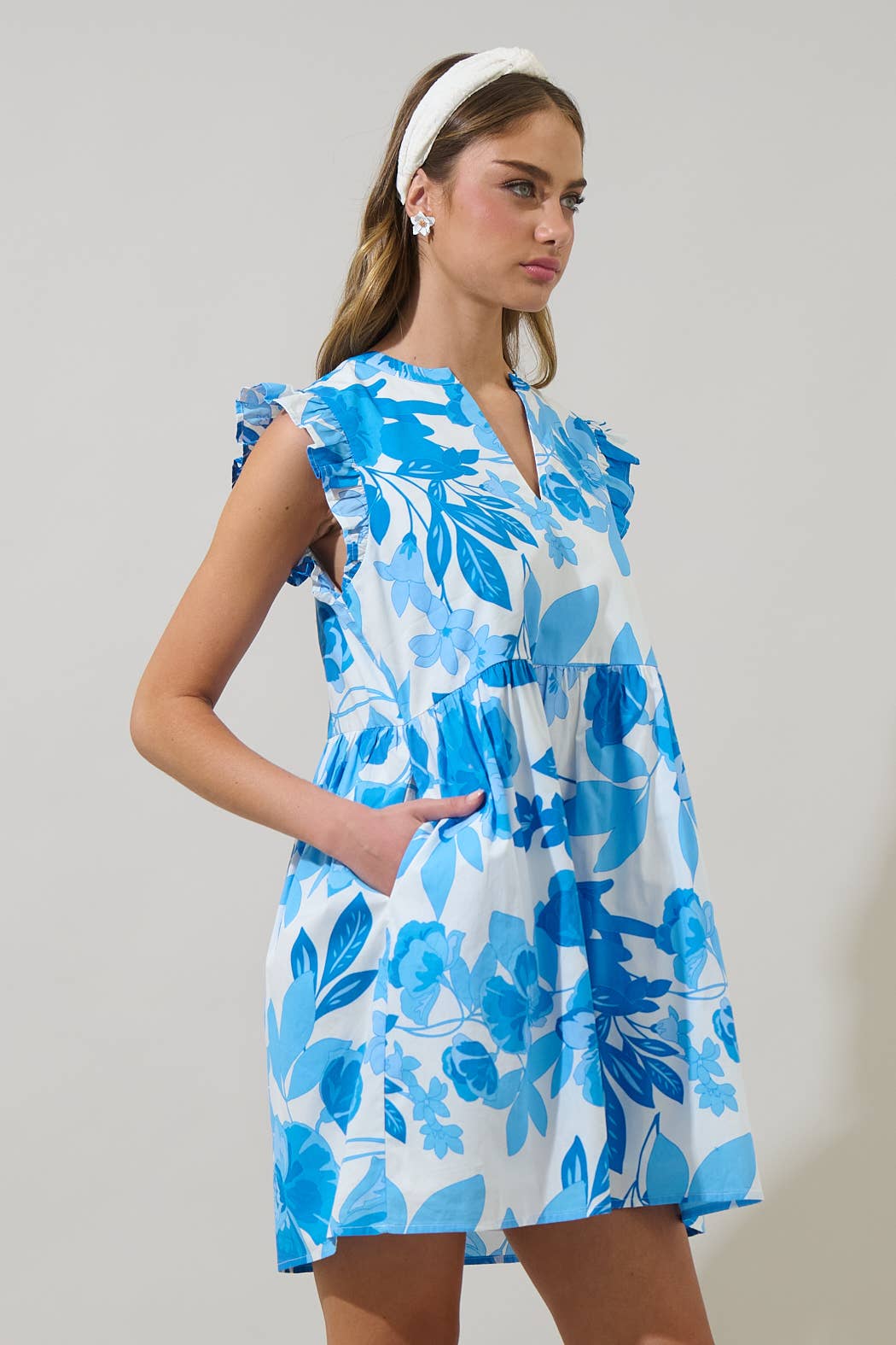 Darien Floral Kass Ruffle Mini Dress
