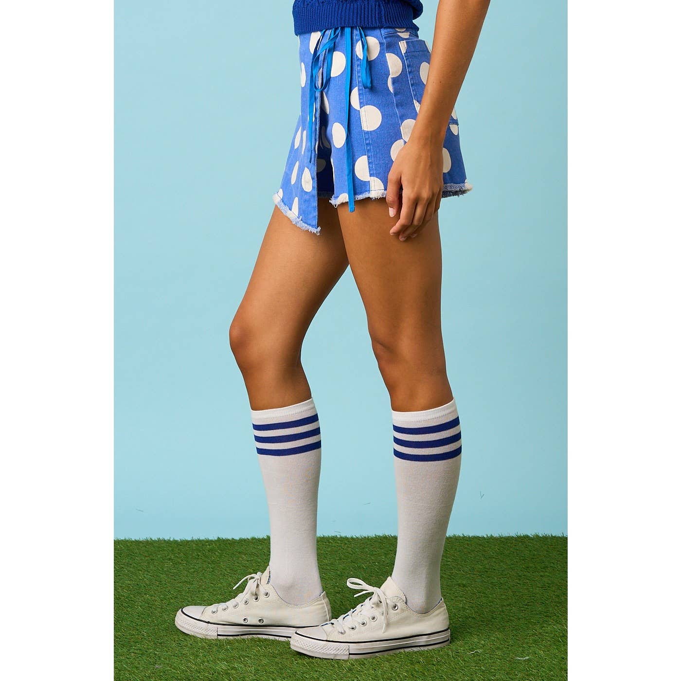 GAME DAY POLKA DOT OVERLAY WRAP FRONT MINI SKORT