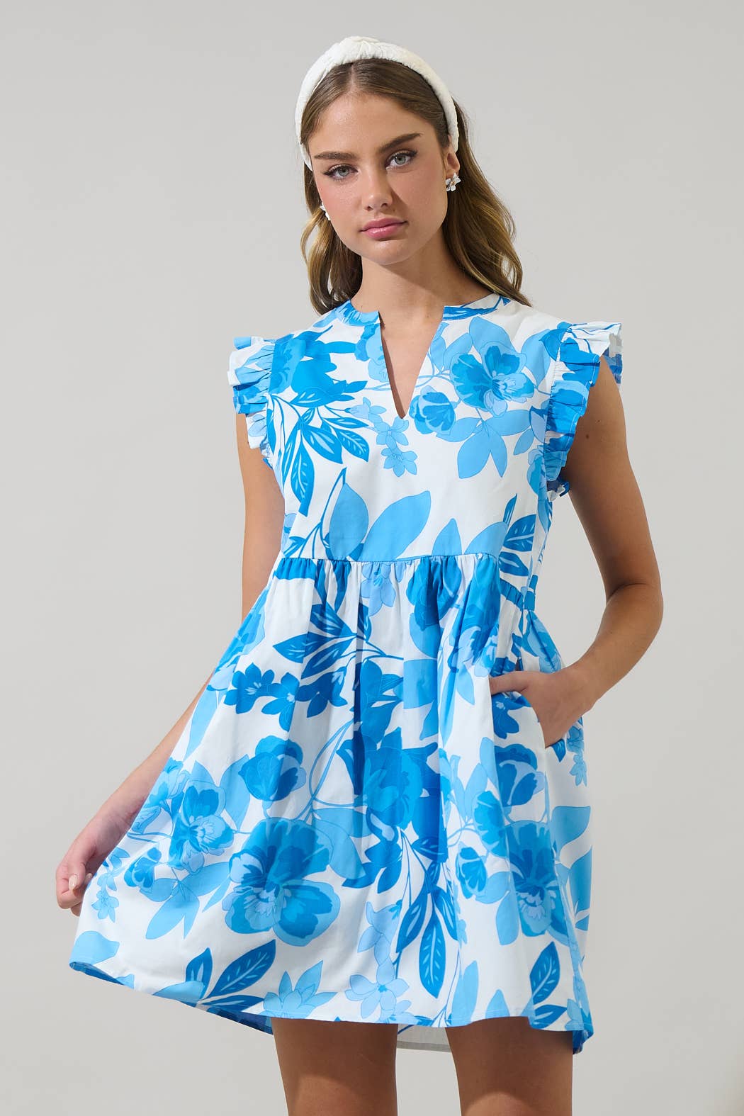 Darien Floral Kass Ruffle Mini Dress