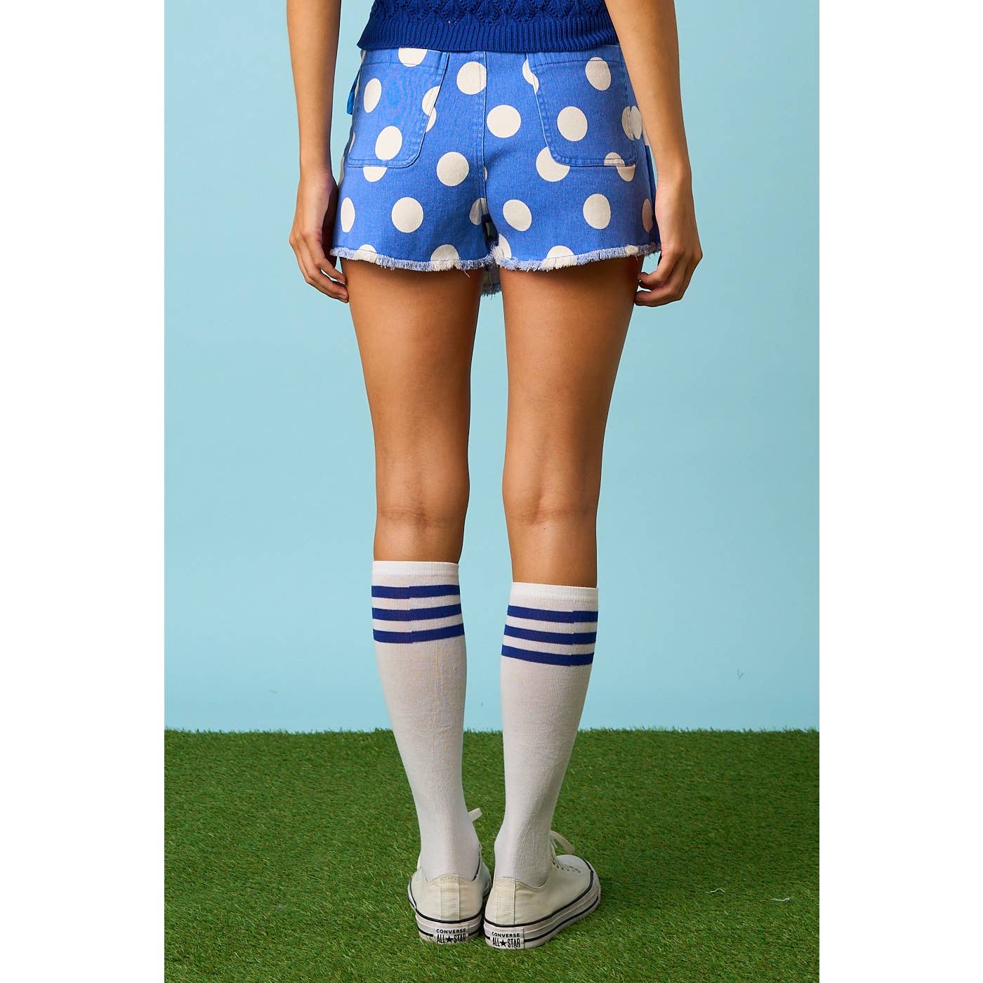 GAME DAY POLKA DOT OVERLAY WRAP FRONT MINI SKORT