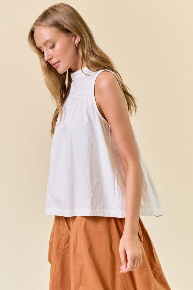 Tie Back Neck Sleeveless Flowy Top