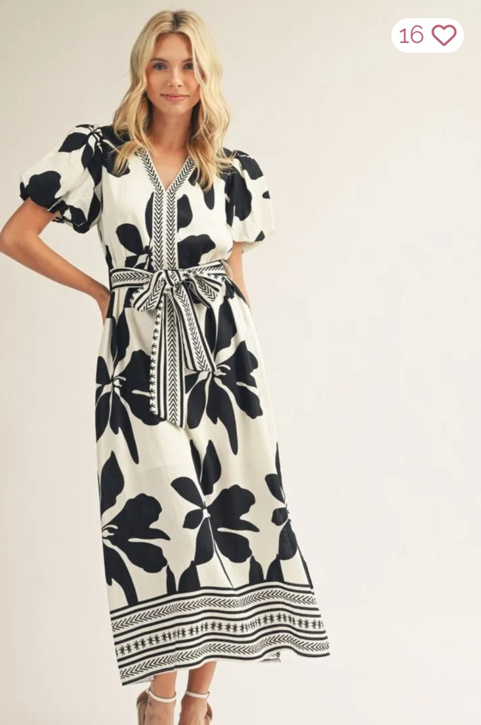 Side Slit Hem Tropical Floral Midi Dress